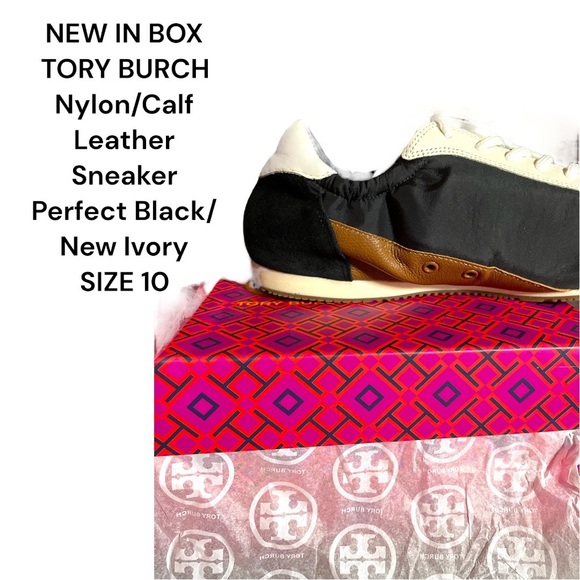 BRAND NEW TORY BURCH NYLON/CALF LEATHER SNEAKERS IN BOX-SIZE 10-UNIQUE DESIGN - Picture 7 of 16